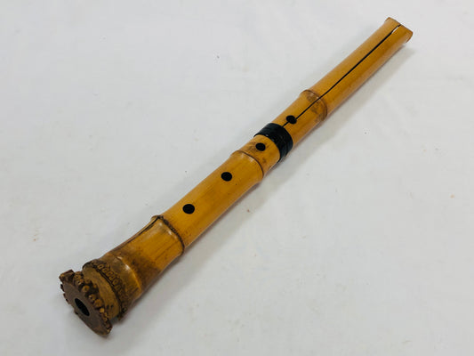 Y4993 SHAKUHACHI Bamboo flute Tozan style signed Japan antique instrument