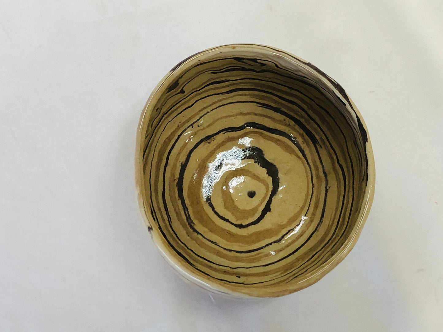 Y4999 CHAWAN Tokoname-ware kneaded signed box Japan antique tea ceremony bowl