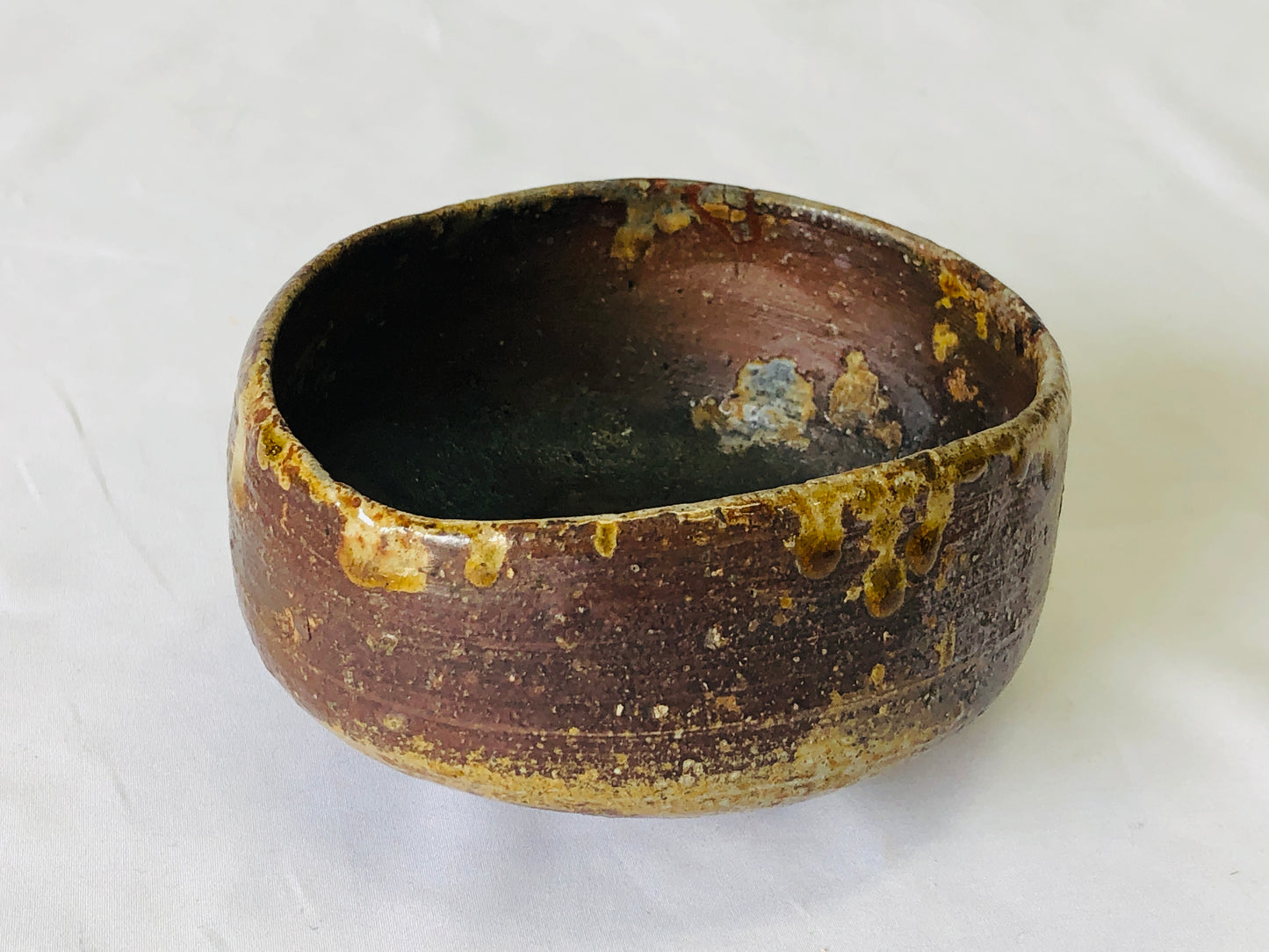 Y5007 CHAWAN Bizen-ware signed box kobizen Japan antique tea ceremony pottery