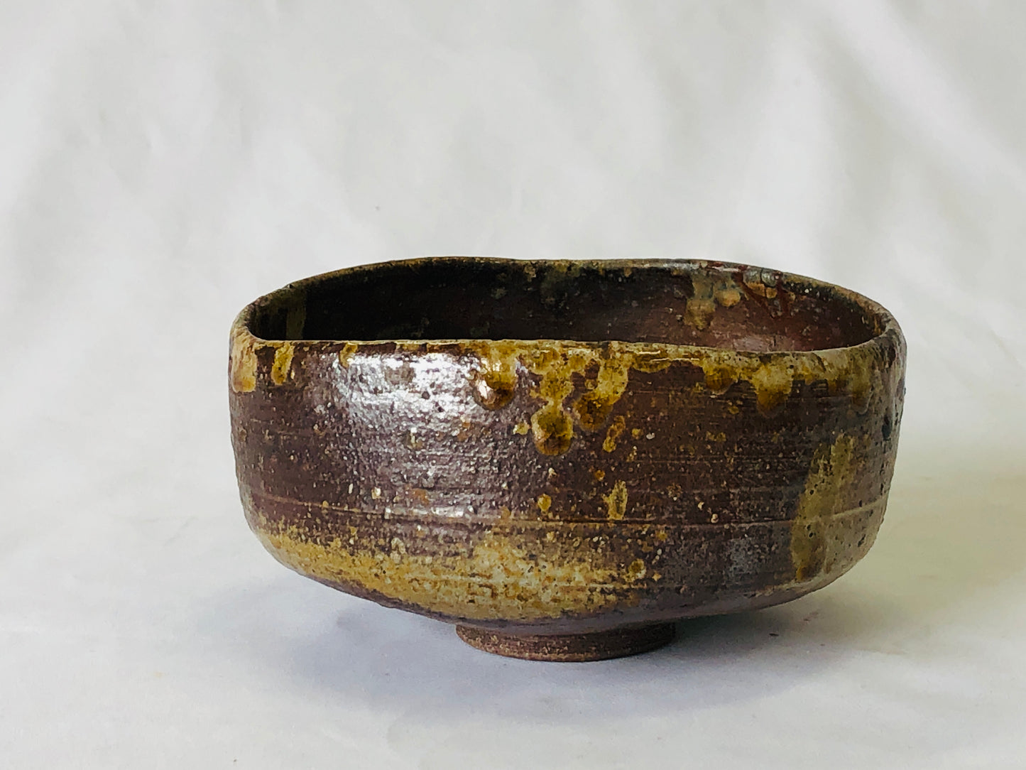 Y5007 CHAWAN Bizen-ware signed box kobizen Japan antique tea ceremony pottery