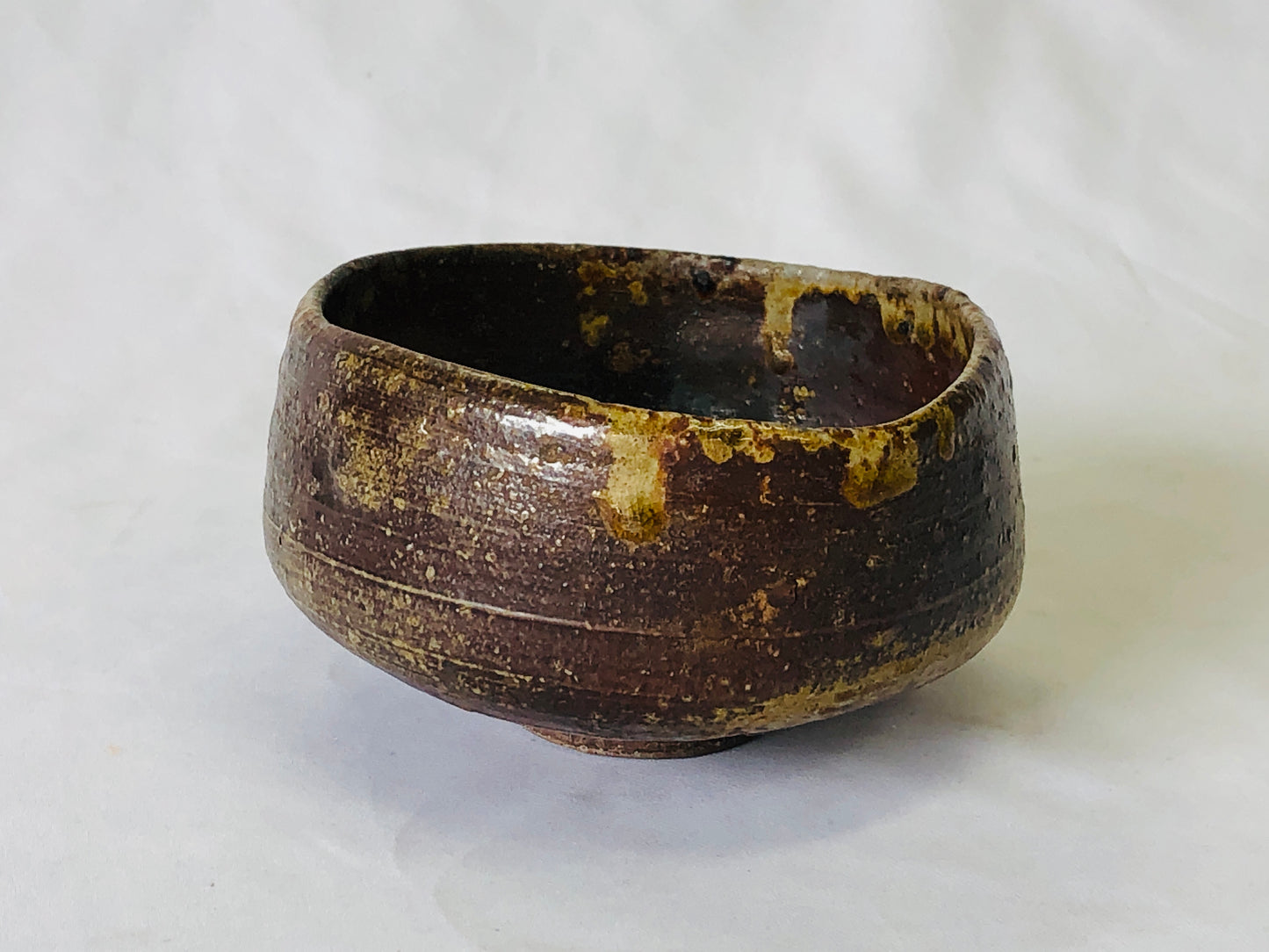 Y5007 CHAWAN Bizen-ware signed box kobizen Japan antique tea ceremony pottery