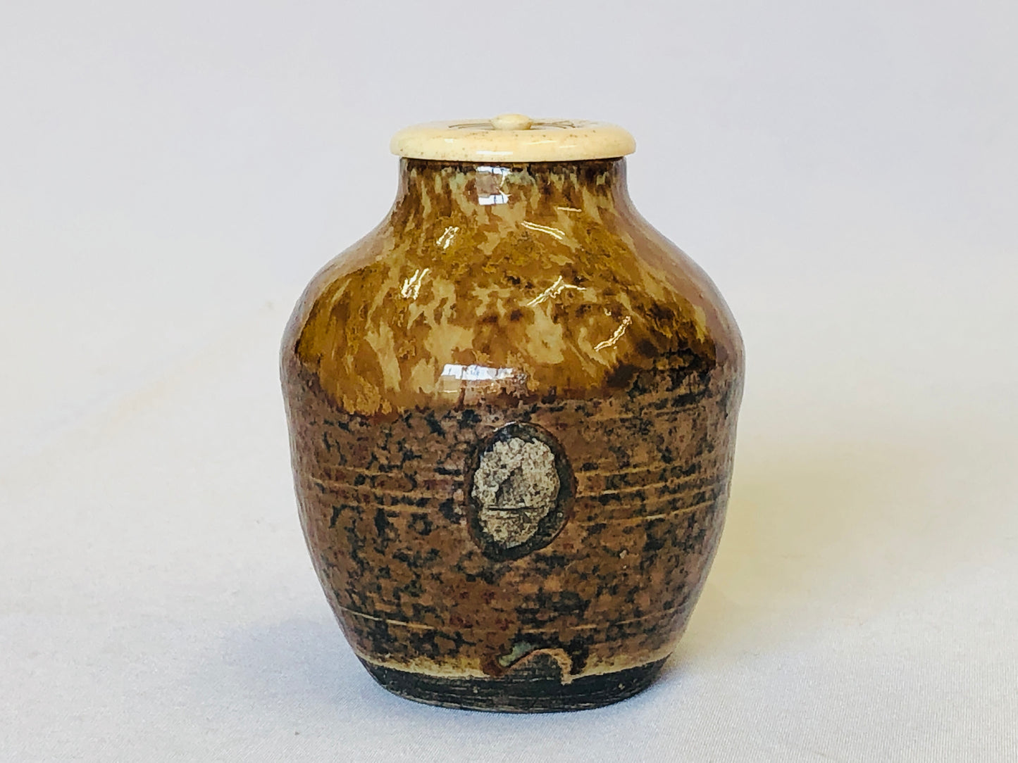 Y5022 BOX Koseto Seto-ware Shifuku caddy Japan antique tea ceremony pottery