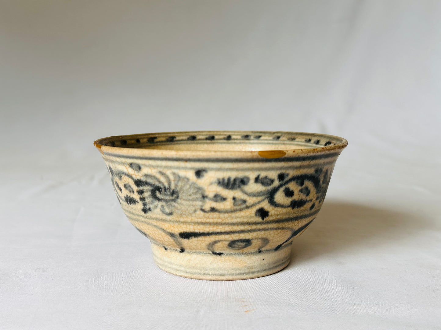 Y5028 CHAWAN Annan-ware kintsugi box Japan antique tea ceremony pottery bowl