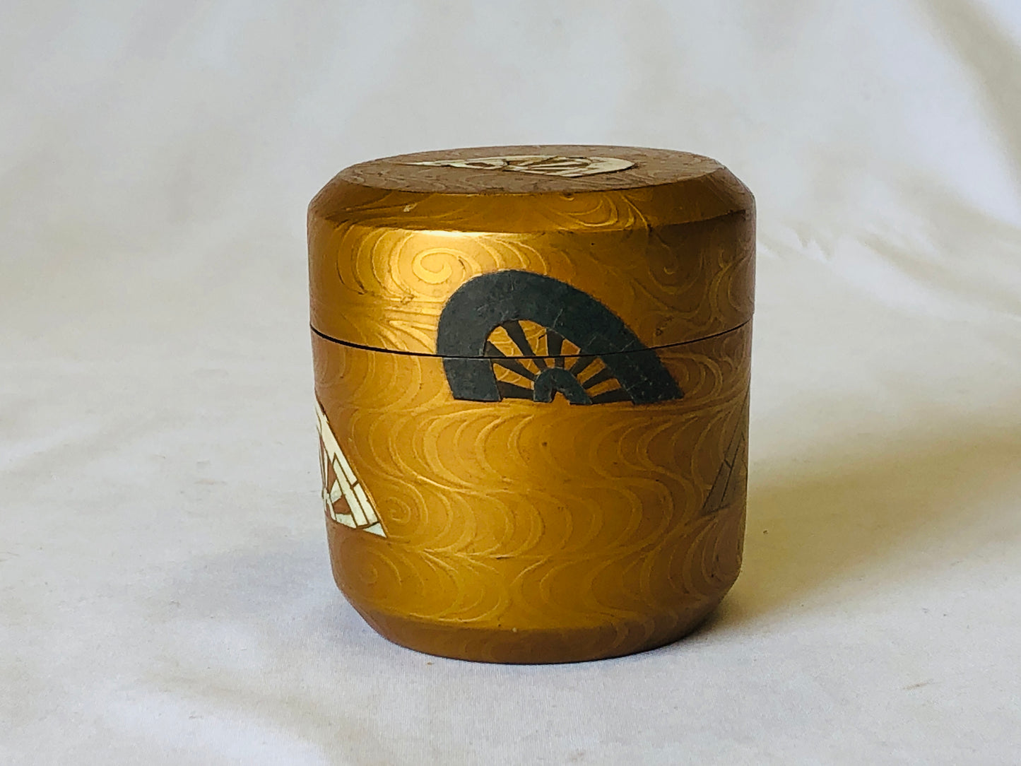Y5035 NATUME Makie Caddy container double box Japan Tea Ceremony utensil antique