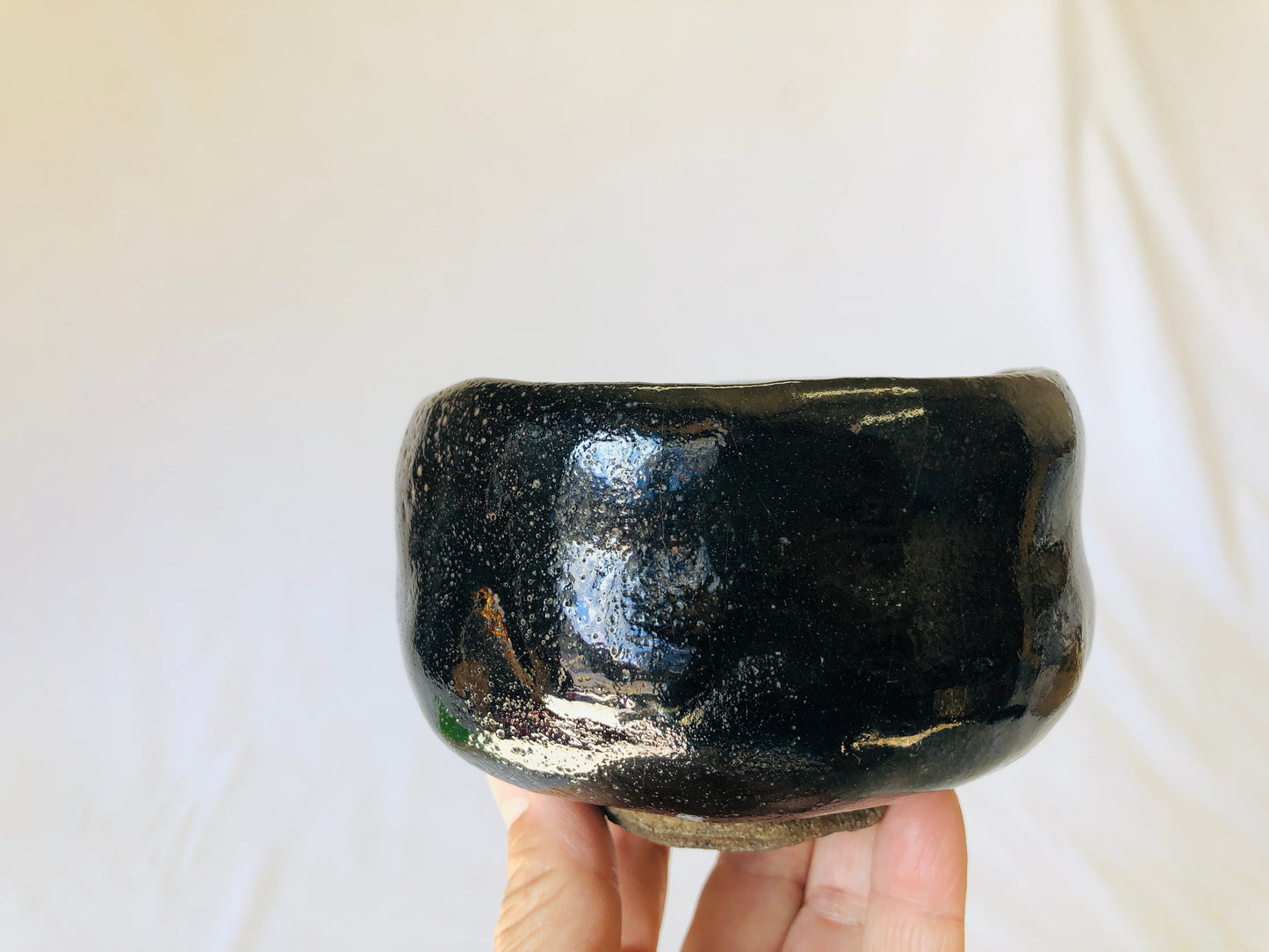 Y5038 CHAWAN Raku-ware signed box Japan antique tea ceremony pottery bowl