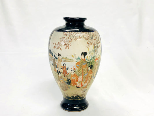 Y5057 FLOWER VASE Kyo-ware Kinkouzan color Japan ikebana antique interior decor