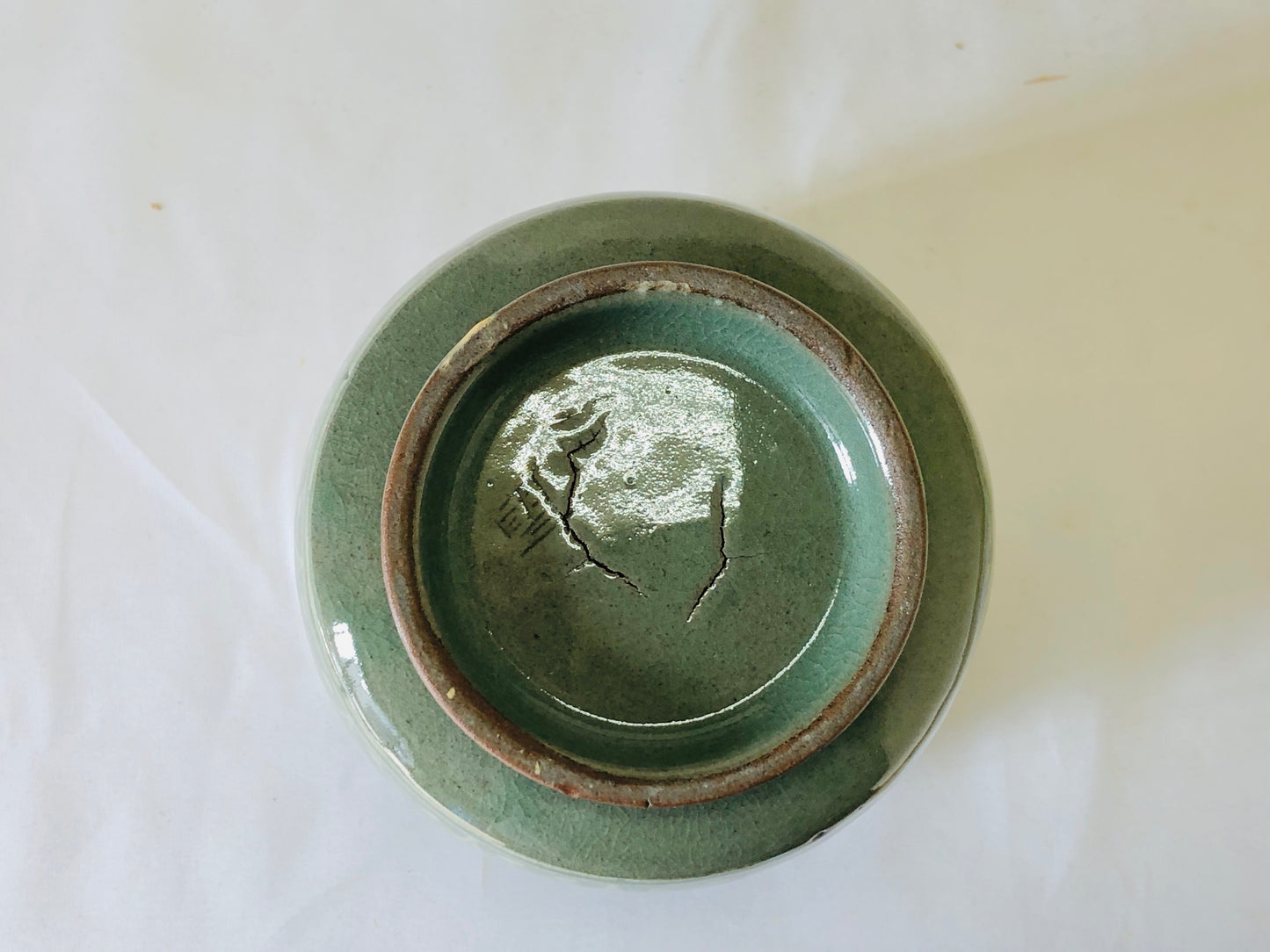 Y5088 CHAWAN Goryeo celadon Yu Hegan signed box Korea bowl tea ceremony antique