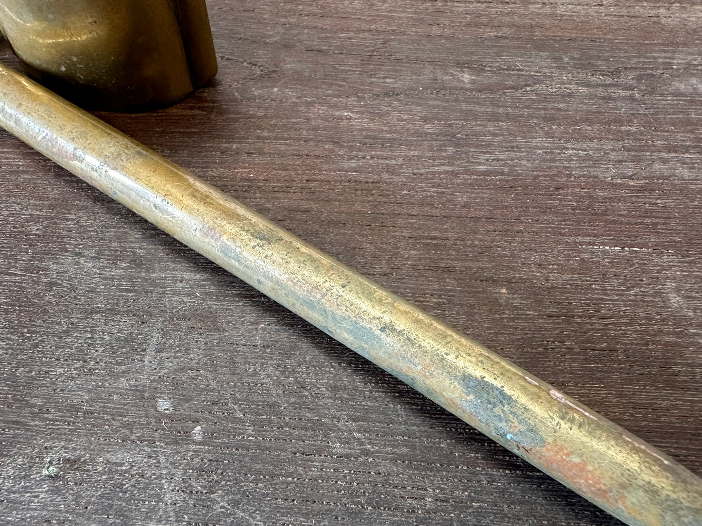 Y5099 YATATE copper stationery Japan Brush Inkwell Holder antique vintage shuji