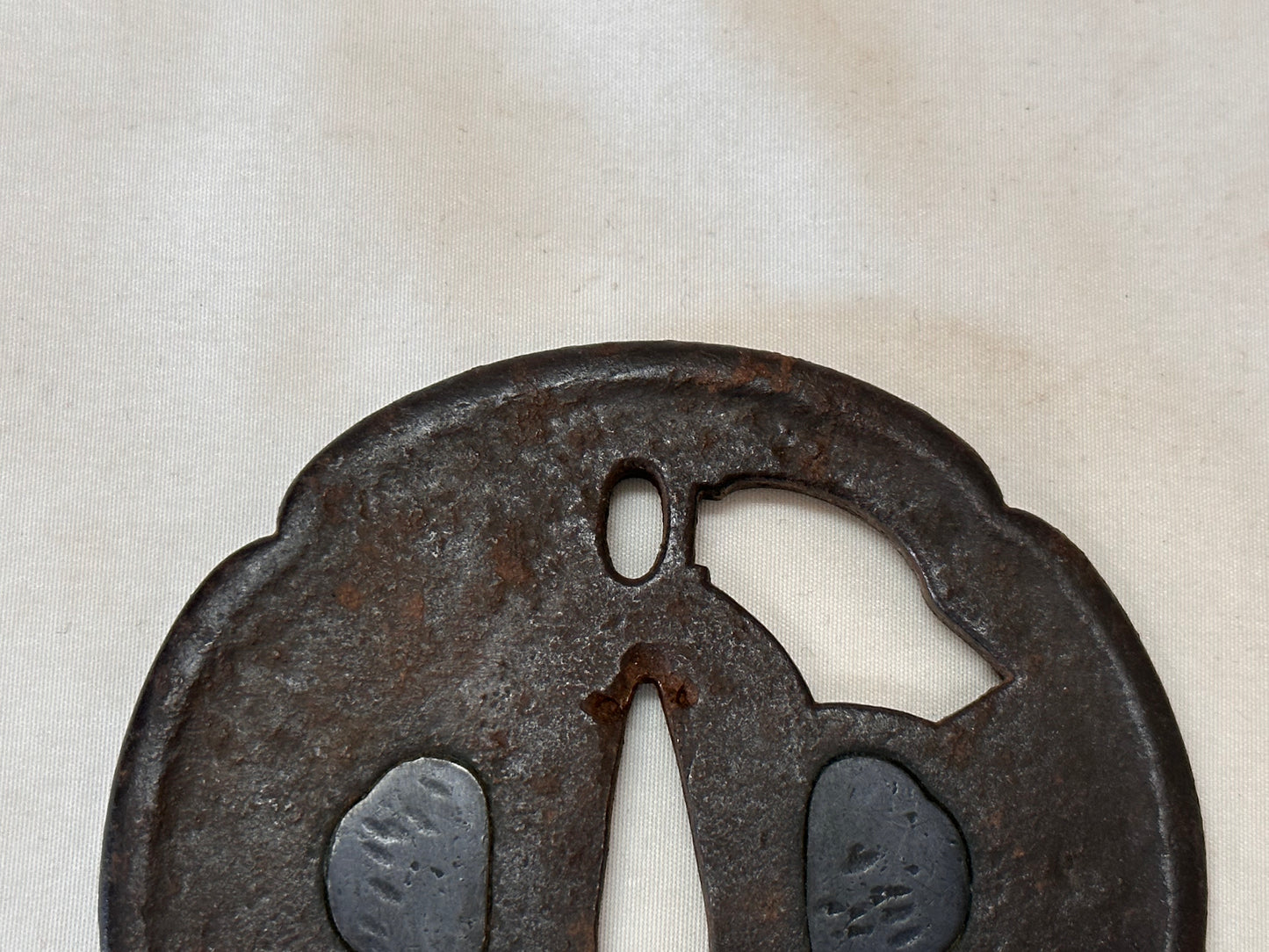 Y5101 TSUBA Iron sword guard Japan samurai katana antique koshirae edo vintage