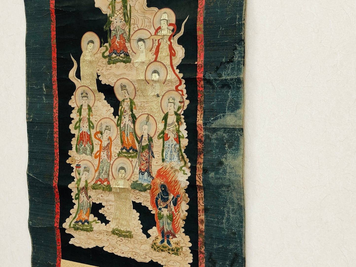 Y5114 KAKEJIKU 13 Buddha paintings Japan hanging scroll interior decor vintage