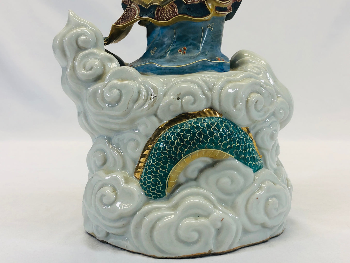 Y5206 STATUE Kutani-ware Kannon figure figurine Dragon Japan vintage antique