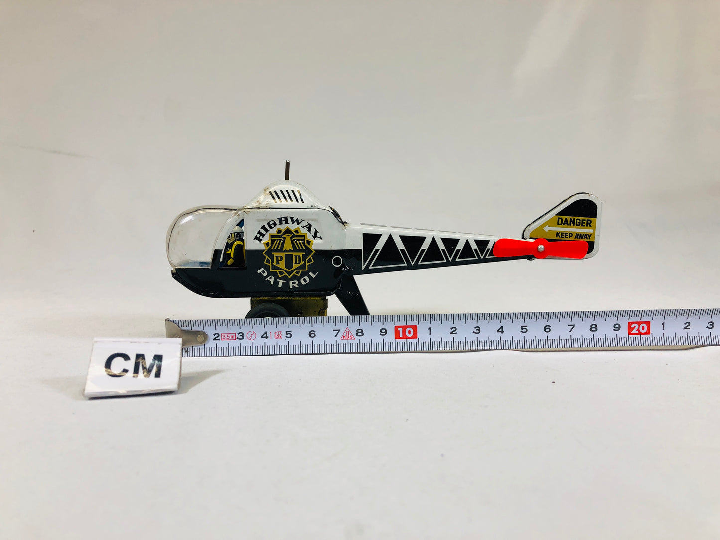 Y5221 TIN TOY Helicopter chopper aircraft figure box Japan antique vintage