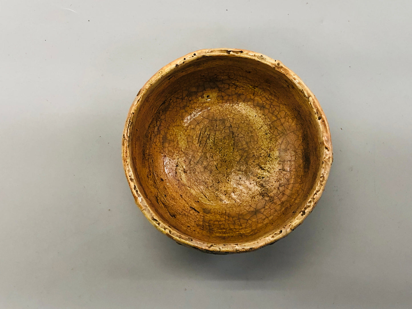 Y5301 CHAWAN Raku-ware large white Japan antique tea ceremony pottery bowl