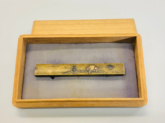 Y5314 TSUKA Kogatana small sword Copper inlay horse box Japan Koshirae antique