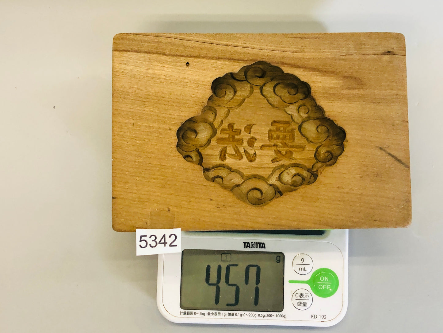 Y5342 KASHIGATA Buddhist memorial service Japan Wooden Pastry Mold wagashi