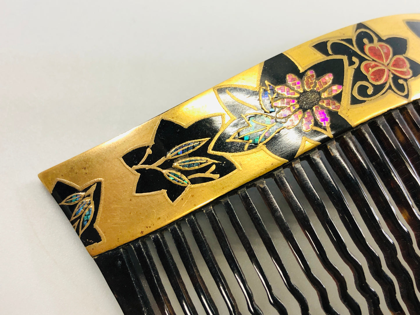 Y5349 KOUGAI  Makie Comb signed box hair dressing tools Japan kimono accessory