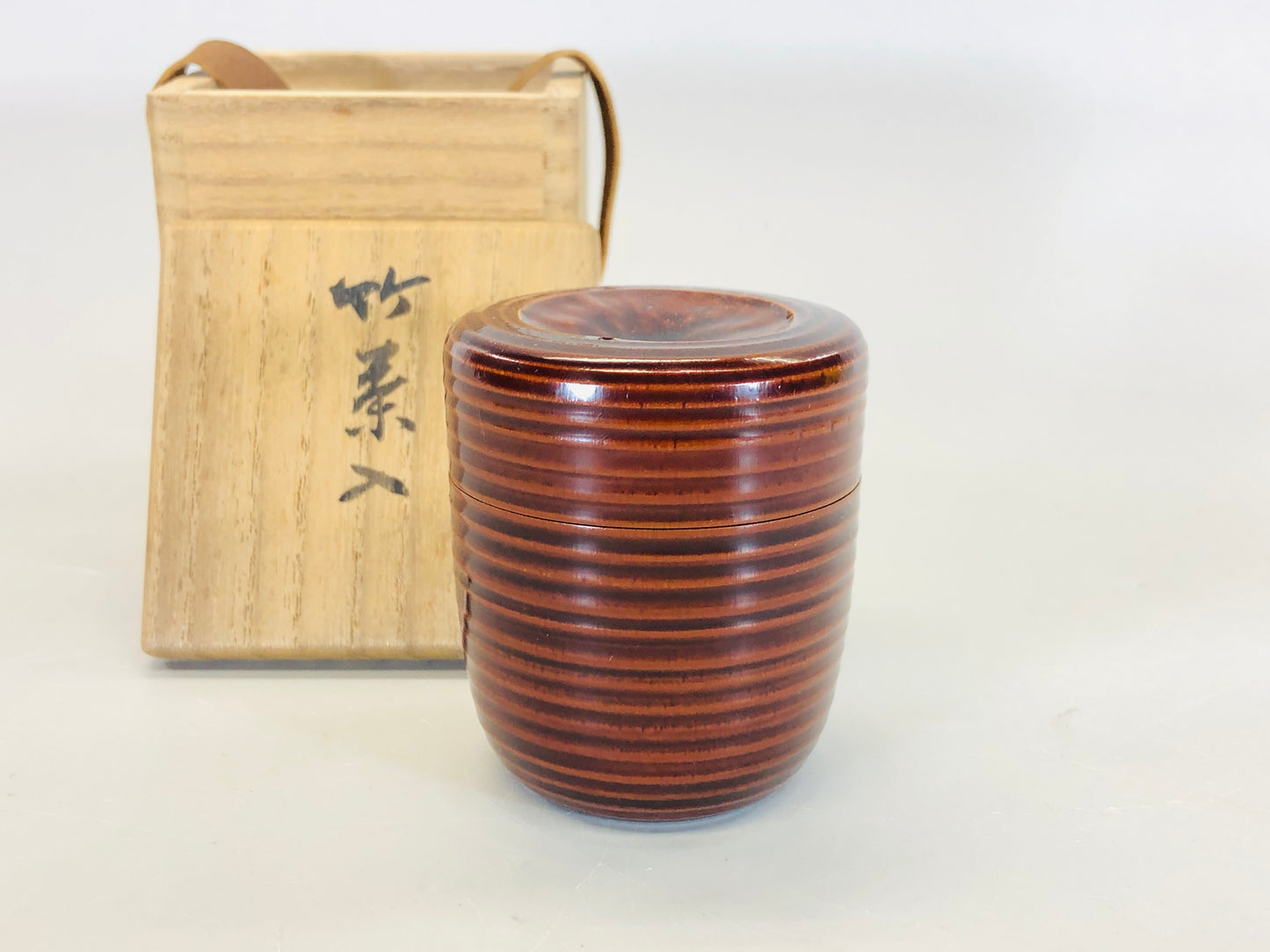 Y5379 NATUME Bamboo Tea Caddy box matcha container Japan Tea Ceremony antique