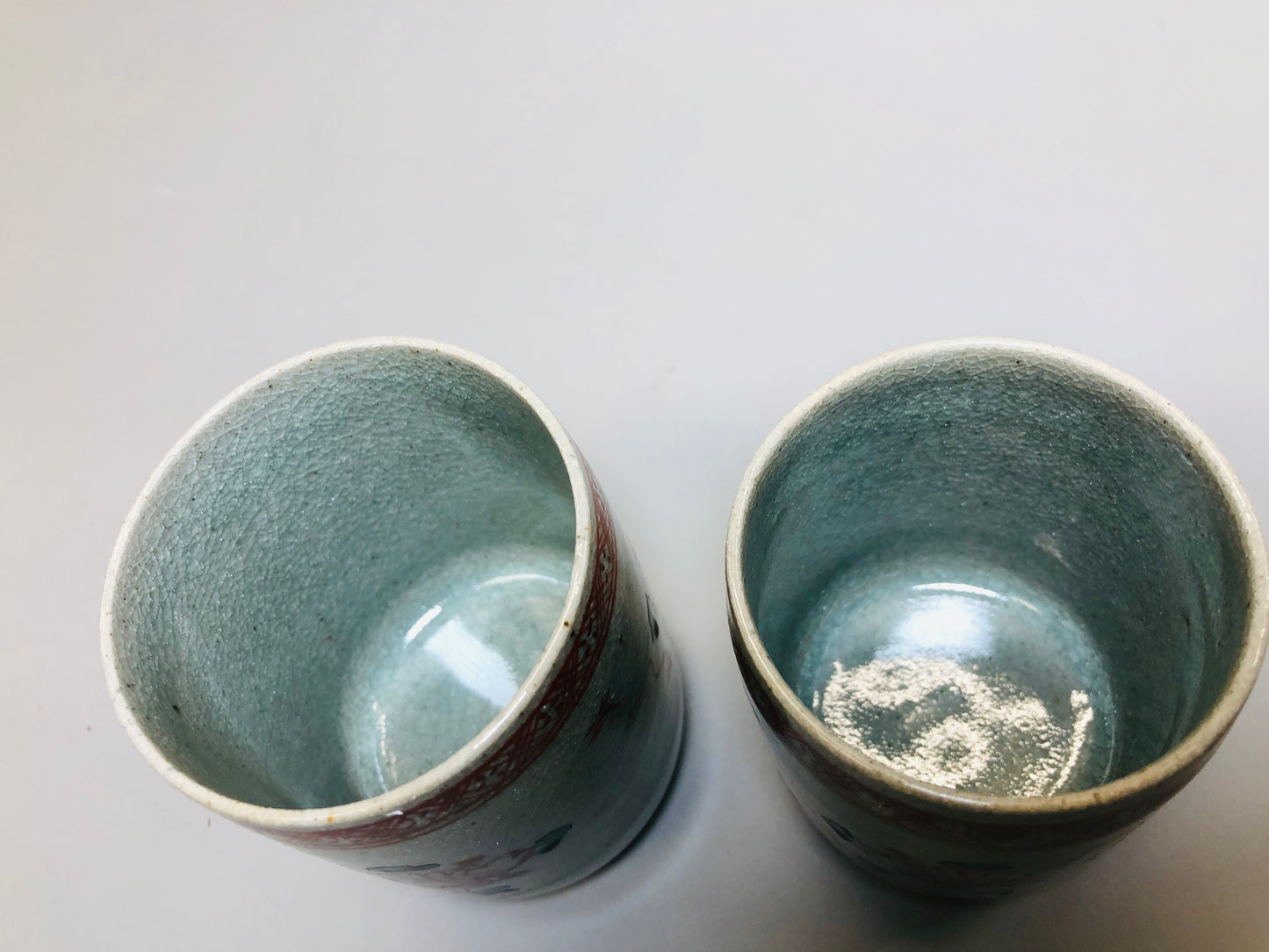 Y5382 YUNOMI Shibukusa-ware cup signed box Japan antique tea ceremony pottery