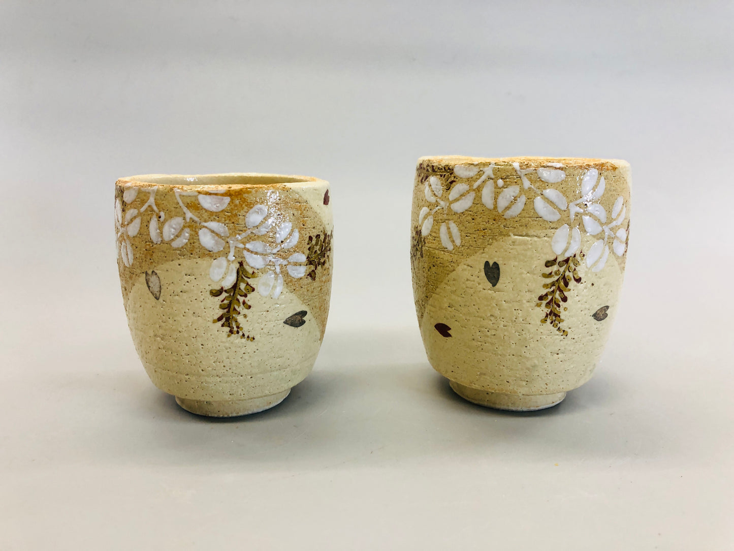 Y5383 YUNOMI Seto-ware cup signed box Japan antique tea ceremony pottery vintage