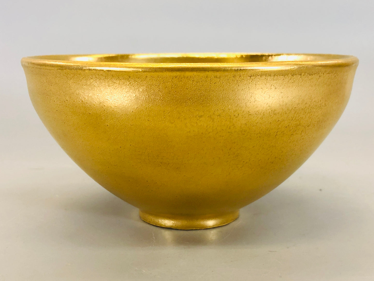 Y5402 CHAWAN Golden Tenmoku signed box Japan antique tea ceremony pottery bowl
