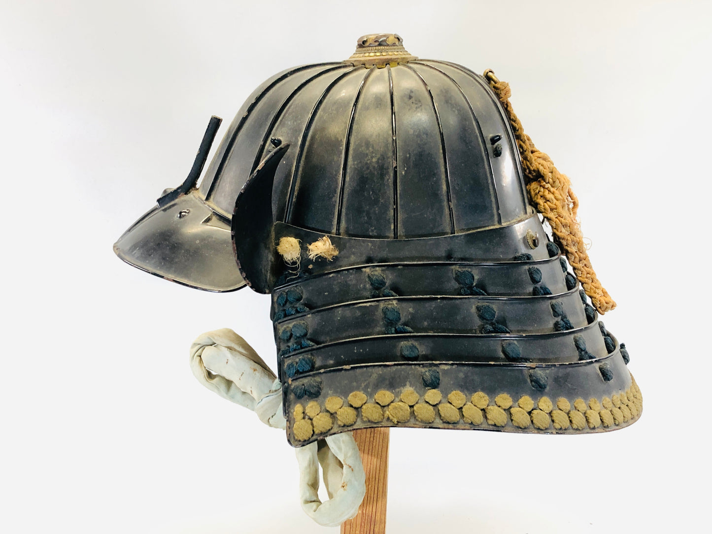 Y5412 KABUTO 18 seam Samurai helmet iron black lacquer armor Japan antique arms