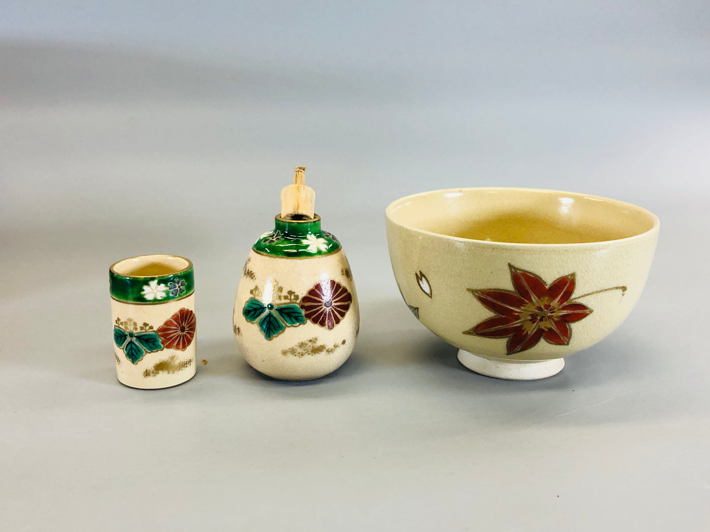 Y5421 BOX Negoro lacquer utensils set Japan antique tea ceremony vintage