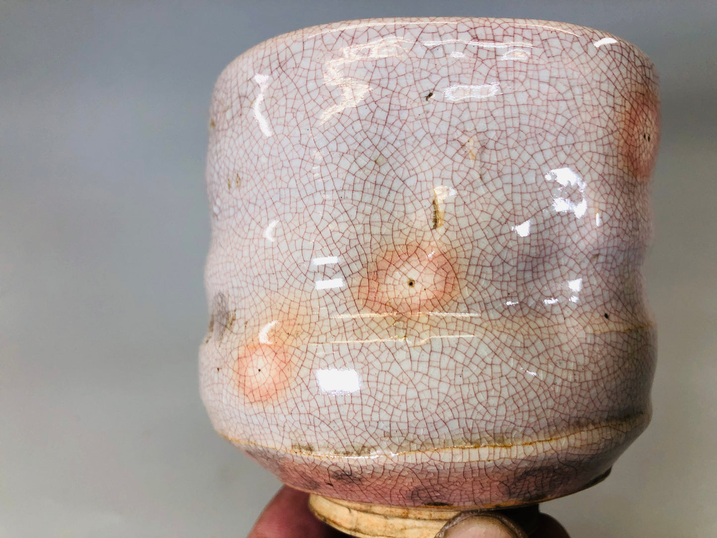 Y5444 CHAWAN Hagi-ware tube signed kintsugi Japan antique tea ceremony pottery