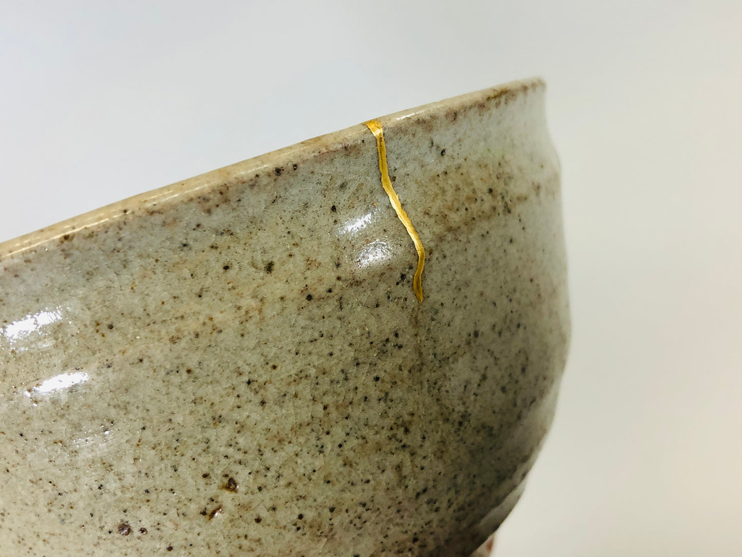 Y5445 CHAWAN Karatsu-ware kintsugi mikazukikodai Japan antique tea ceremony bowl