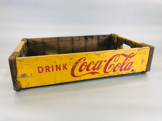 Y5525 BOX Coca-Cola wooden crate Japan antique storage interior vintage retro