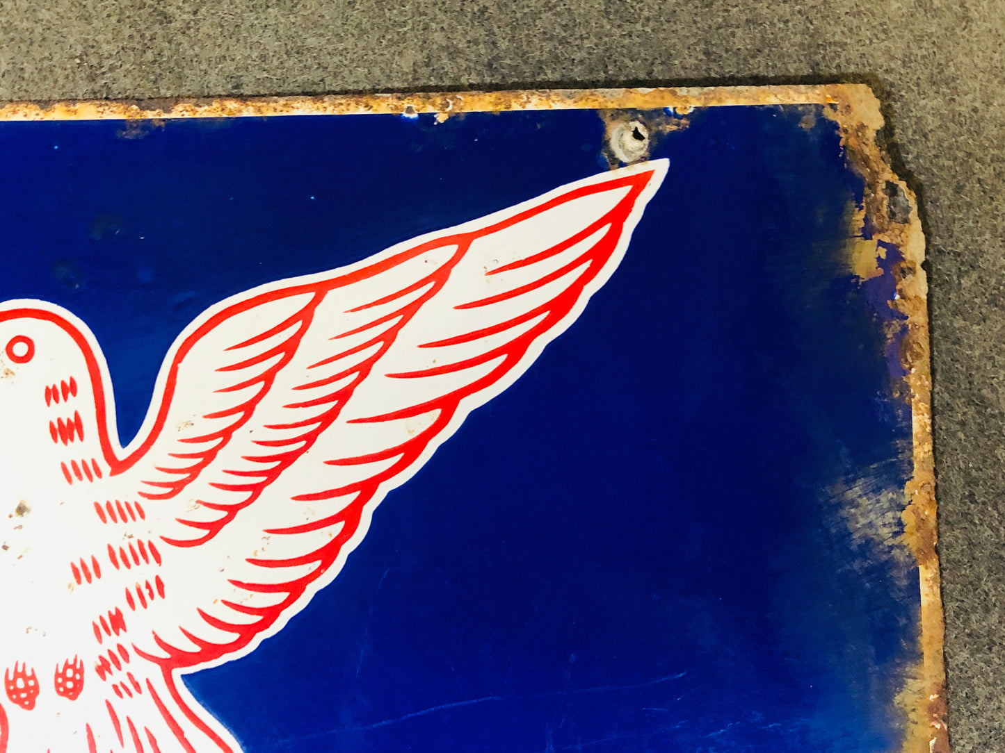 Y5526 SIGNBOARD Enamel sign Dove mark store Rubber Japan antique wall decor