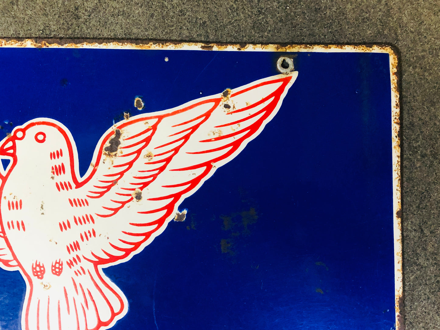 Y5526 SIGNBOARD Enamel sign Dove mark store Rubber Japan antique wall decor