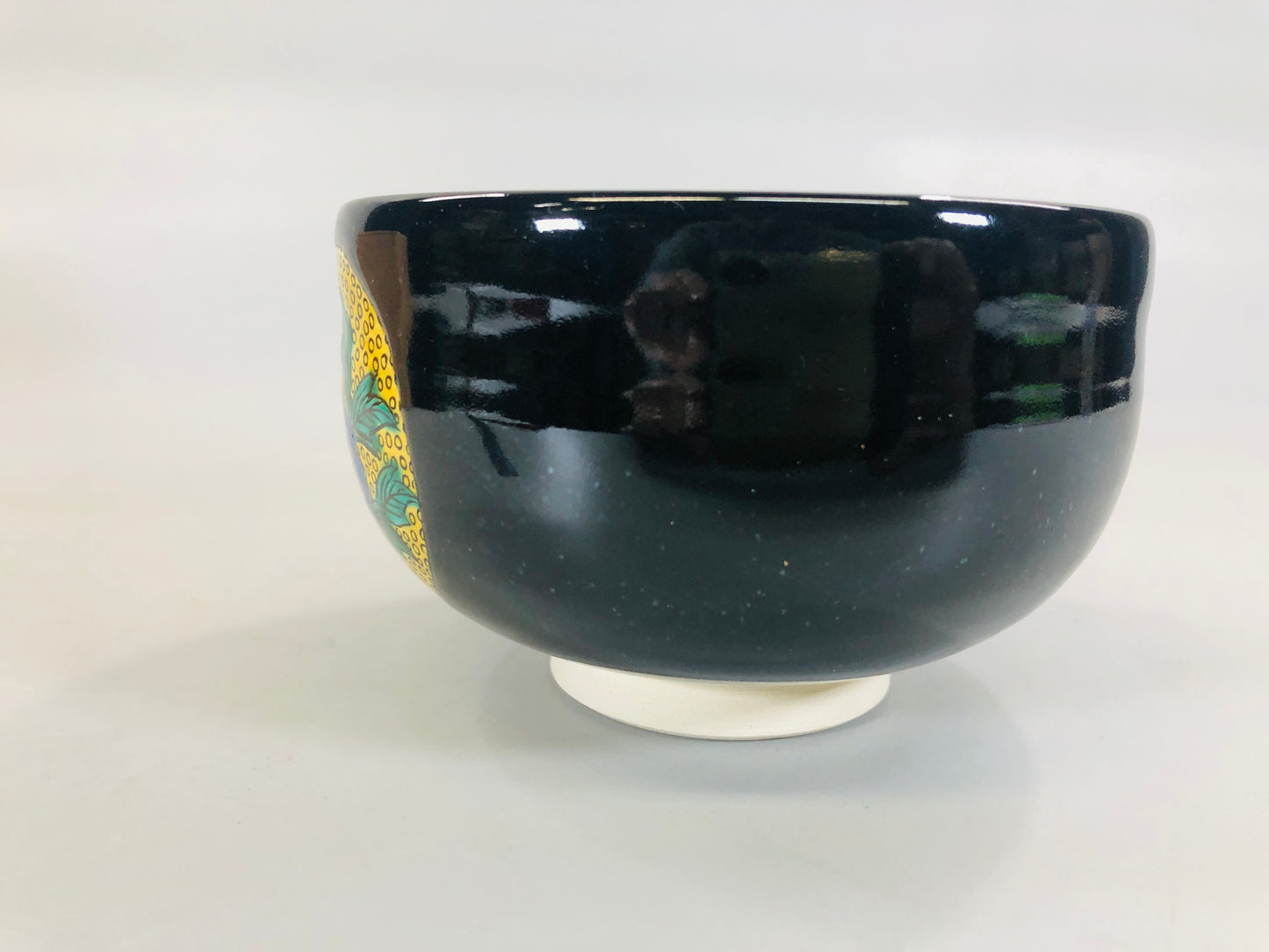 Y5540 CHAWAN Kutani-ware signed box color paint Japan antique tea ceremony bowl