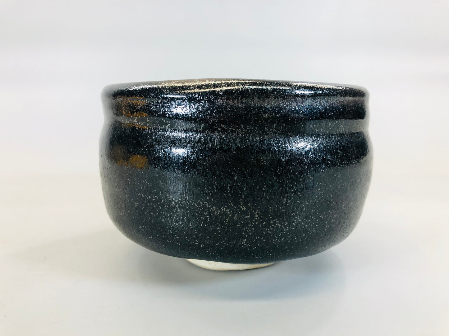 Y5541 CHAWAN Seto-ware black signed box Japan antique tea ceremony bowl pottery