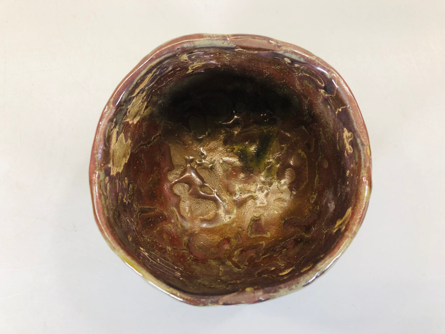 Y5548 CHAWAN Seto-ware signed bale shape Japan antique tea ceremony bowl pottery