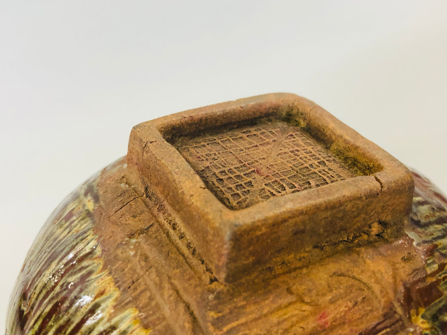 Y5548 CHAWAN Seto-ware signed bale shape Japan antique tea ceremony bowl pottery