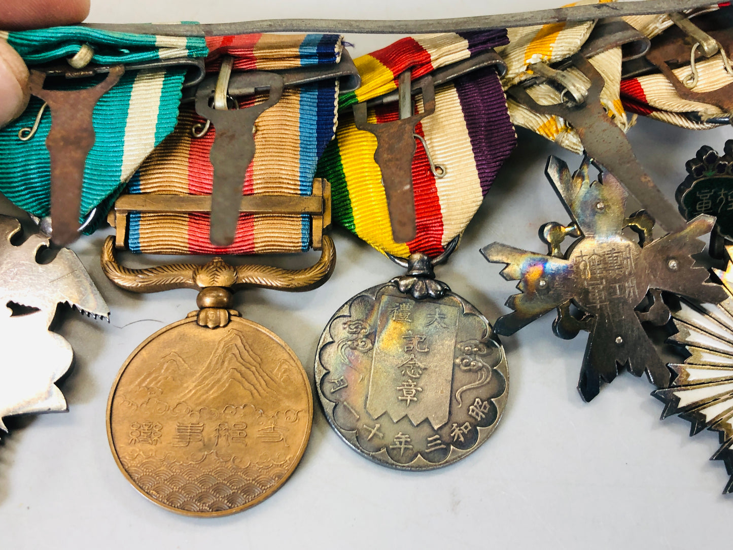 Y5553 KUNSHO Medal set military hanging clasp Imperial Japan Army WW2 vintage