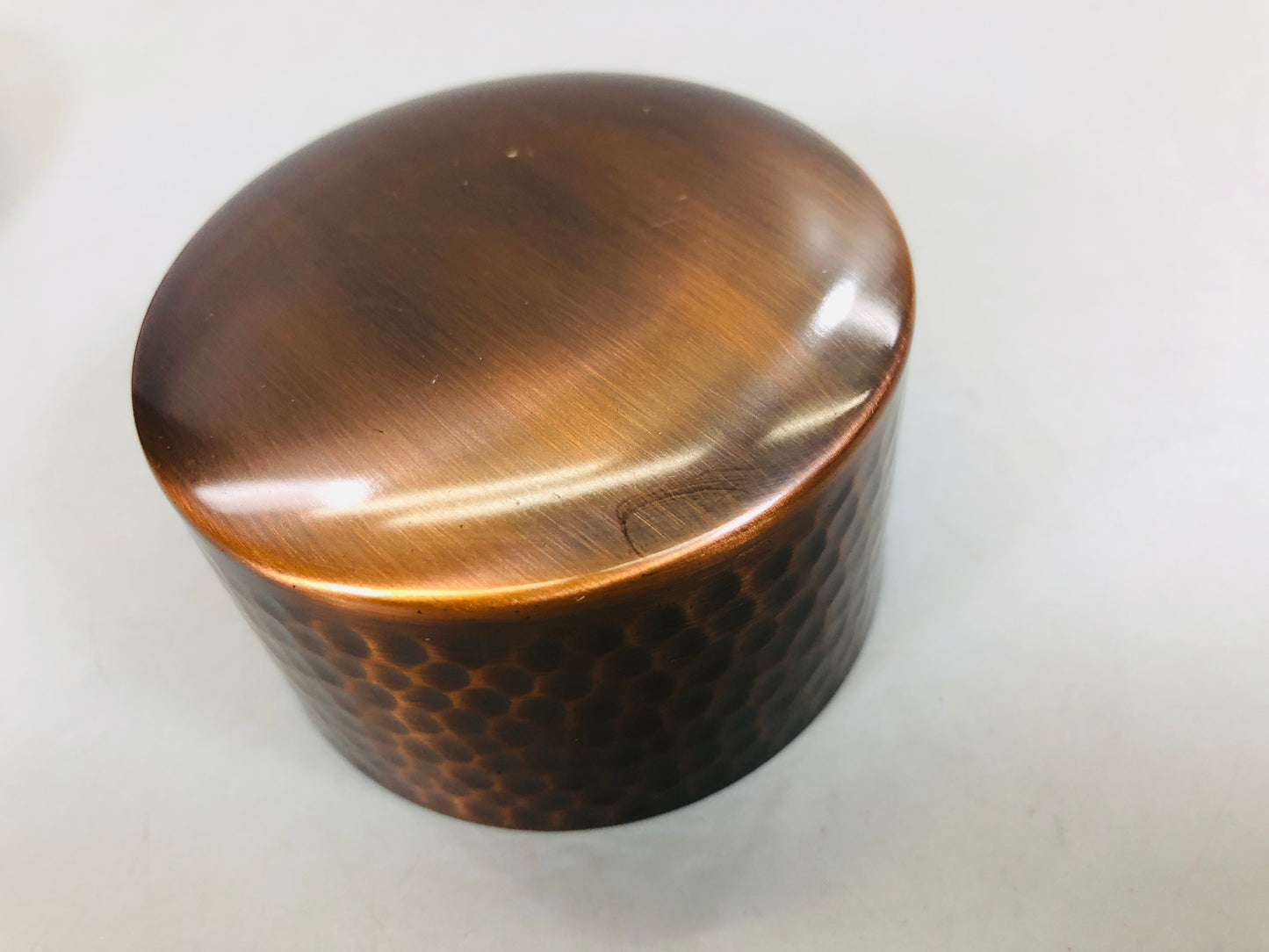 Y5586 TEA CADDY Pure Copper canister CHATAKU dish signed box Japan antique