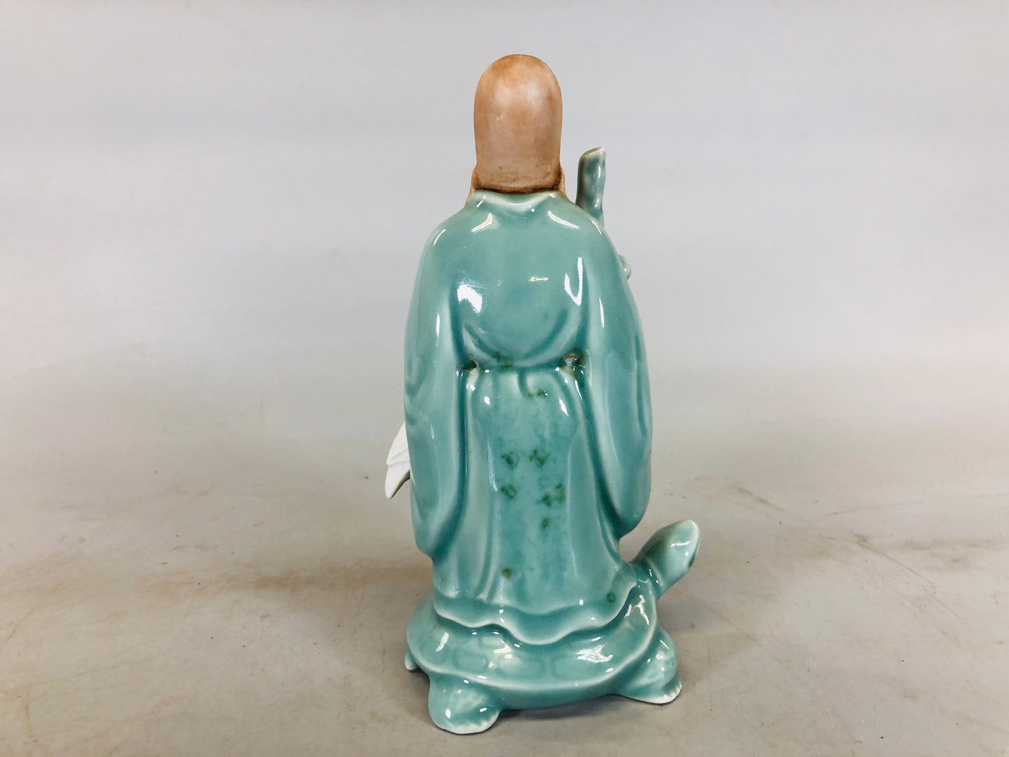 Y5614 OKIMONO Crane Turtle Hermit celadon figure figurine Japan antique interior