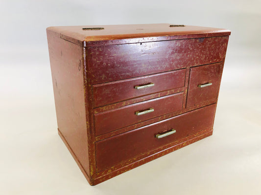 Y5659 TANSU wooden Sewing box small chest of drawers Japan antique vintage decor