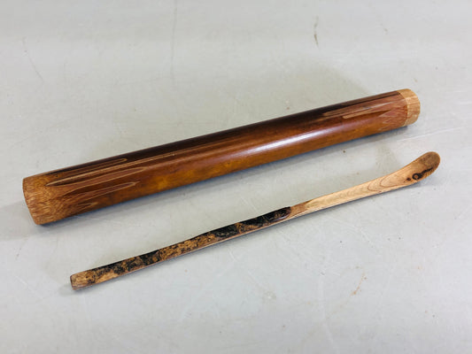 Y5705 TEASPOON wooden tea scoop old wood Horyuji Japanese Tea Ceremony antique