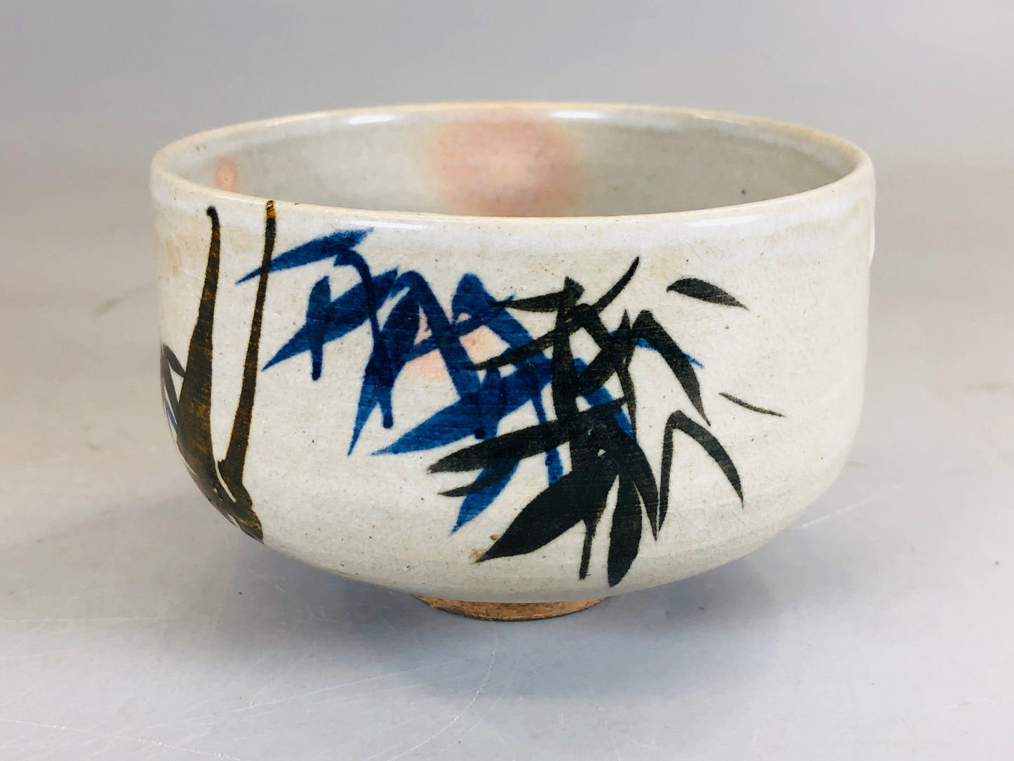 Y5780 CHAWAN Kyo-ware Kenzan signed Japan antique tea ceremony bowl pottery cup