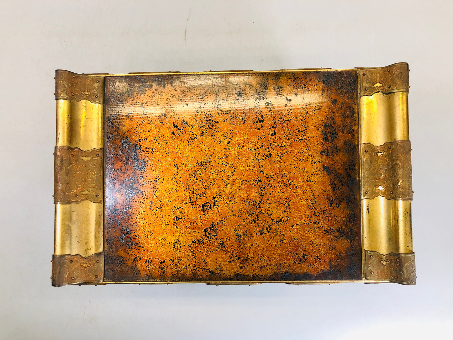 Y5817 Buddhist Altar Equipment Sutra desk gold coating Japan Buddhism antique