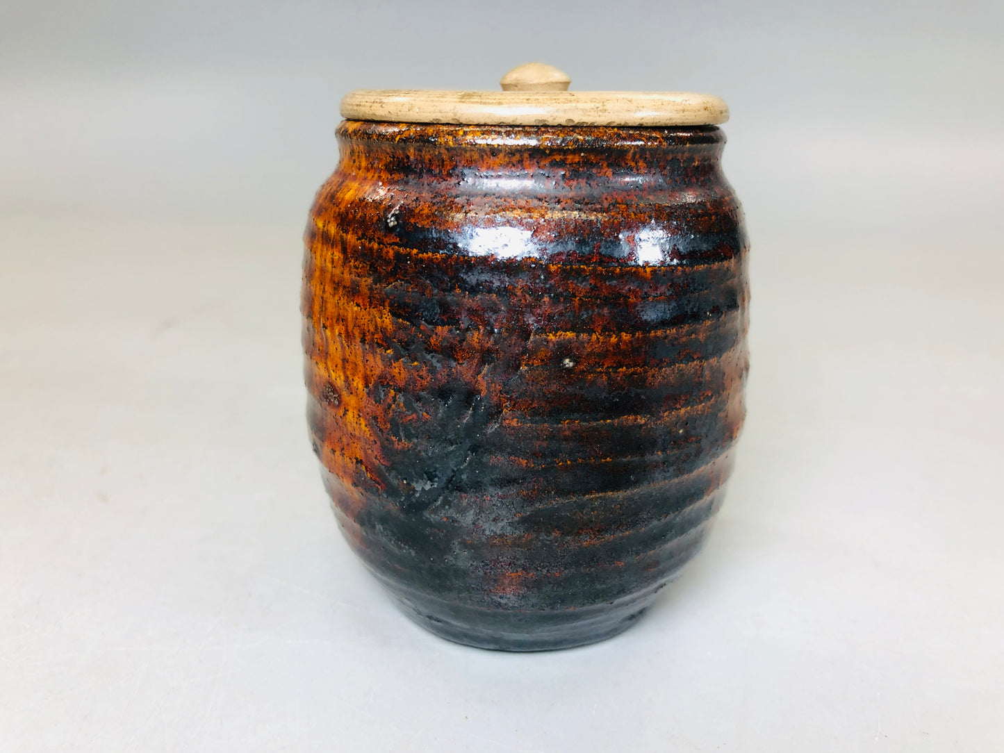 Y5833 TEA CADDY Seto-ware koseto canister box Japan antique tea ceremony pot