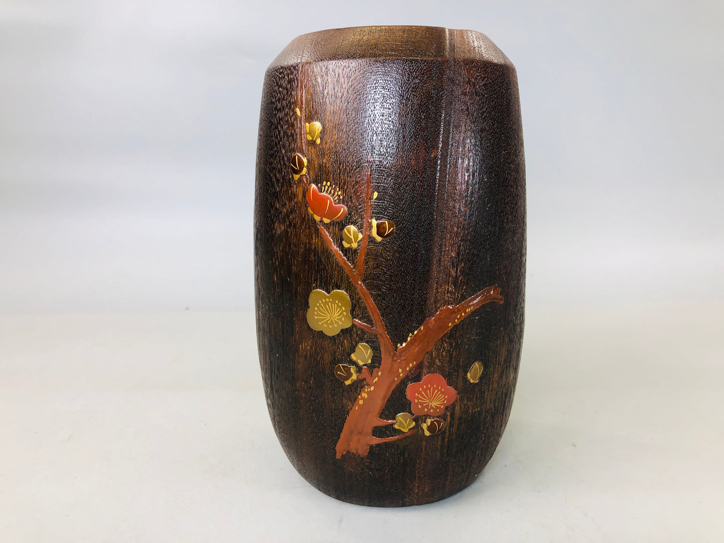 Y5840 FLOWER VASE Makie paulownia tree stand Japan ikebana antique interior