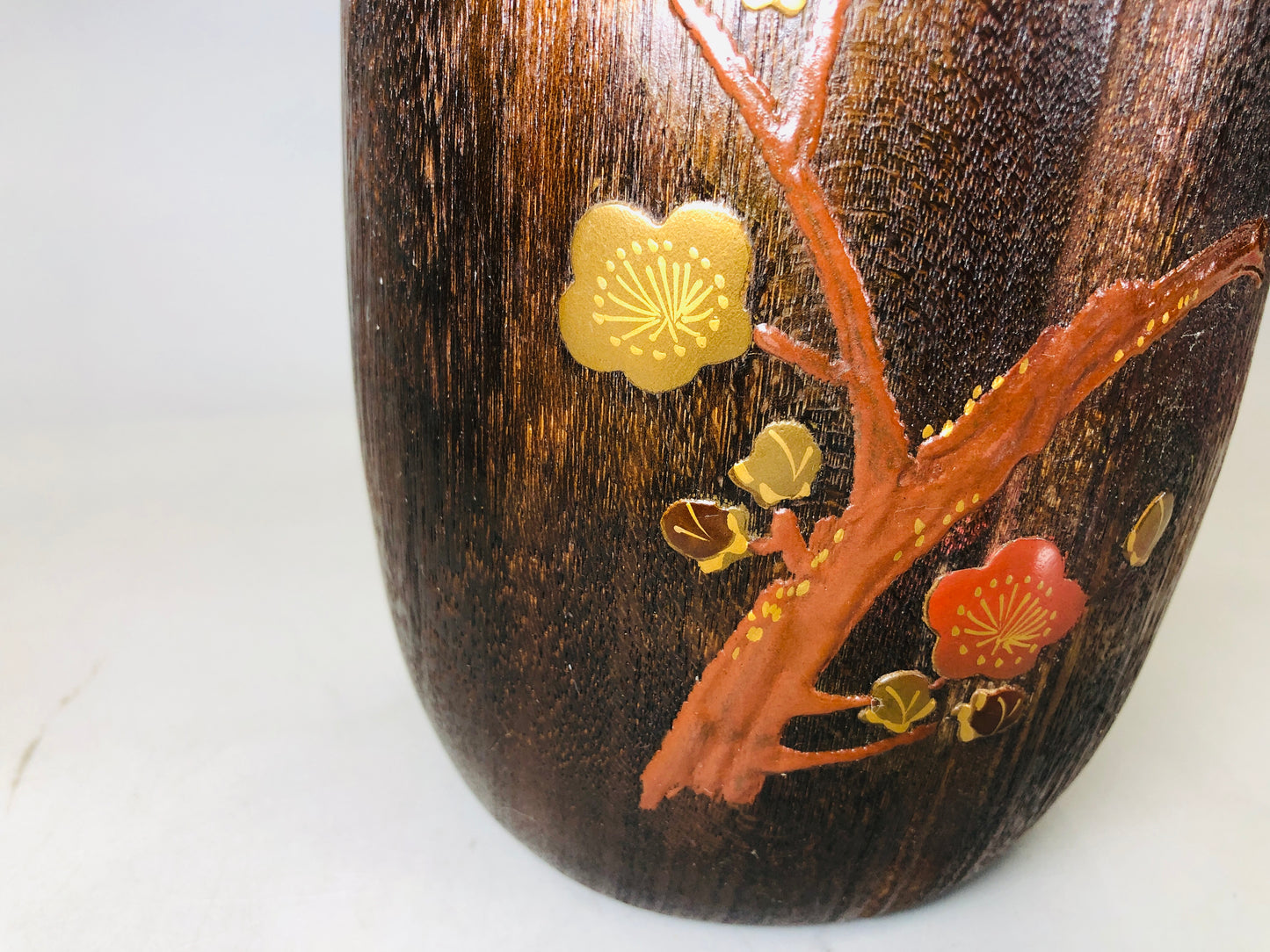 Y5840 FLOWER VASE Makie paulownia tree stand Japan ikebana antique interior