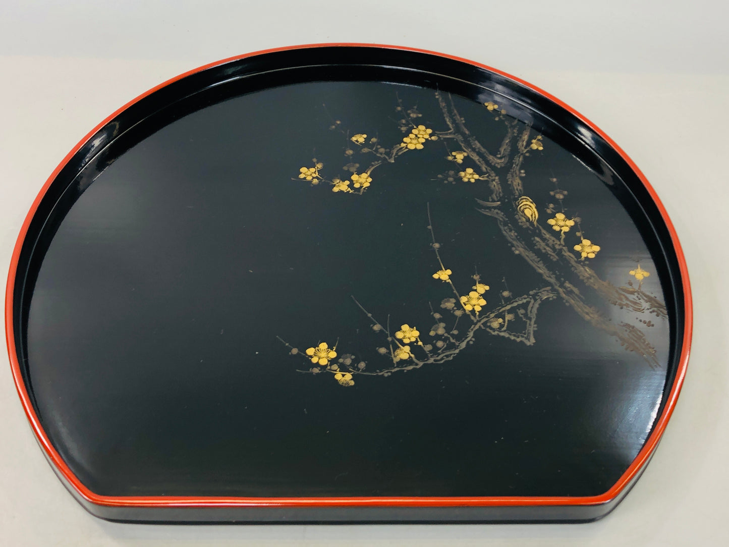 Y5843 TRAY Different pattern Gold inlaid Makie signed box Japan antique kitchen