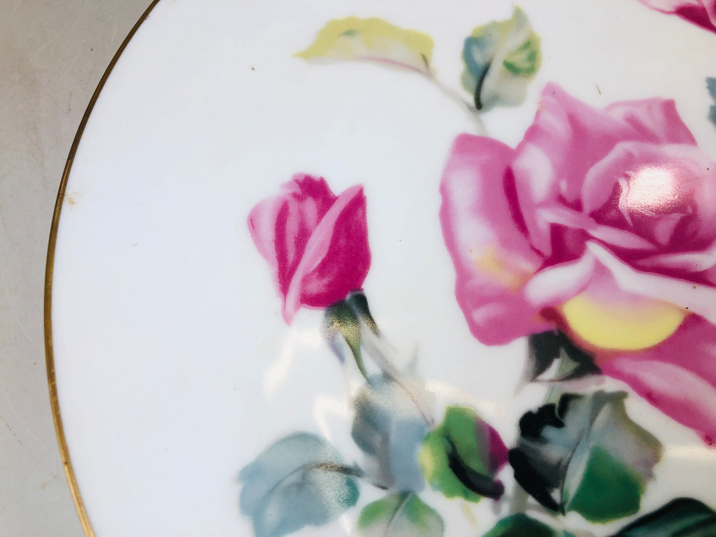 Y5942 DISH Noritake decorative plate signed Rose Japan antique interior decor