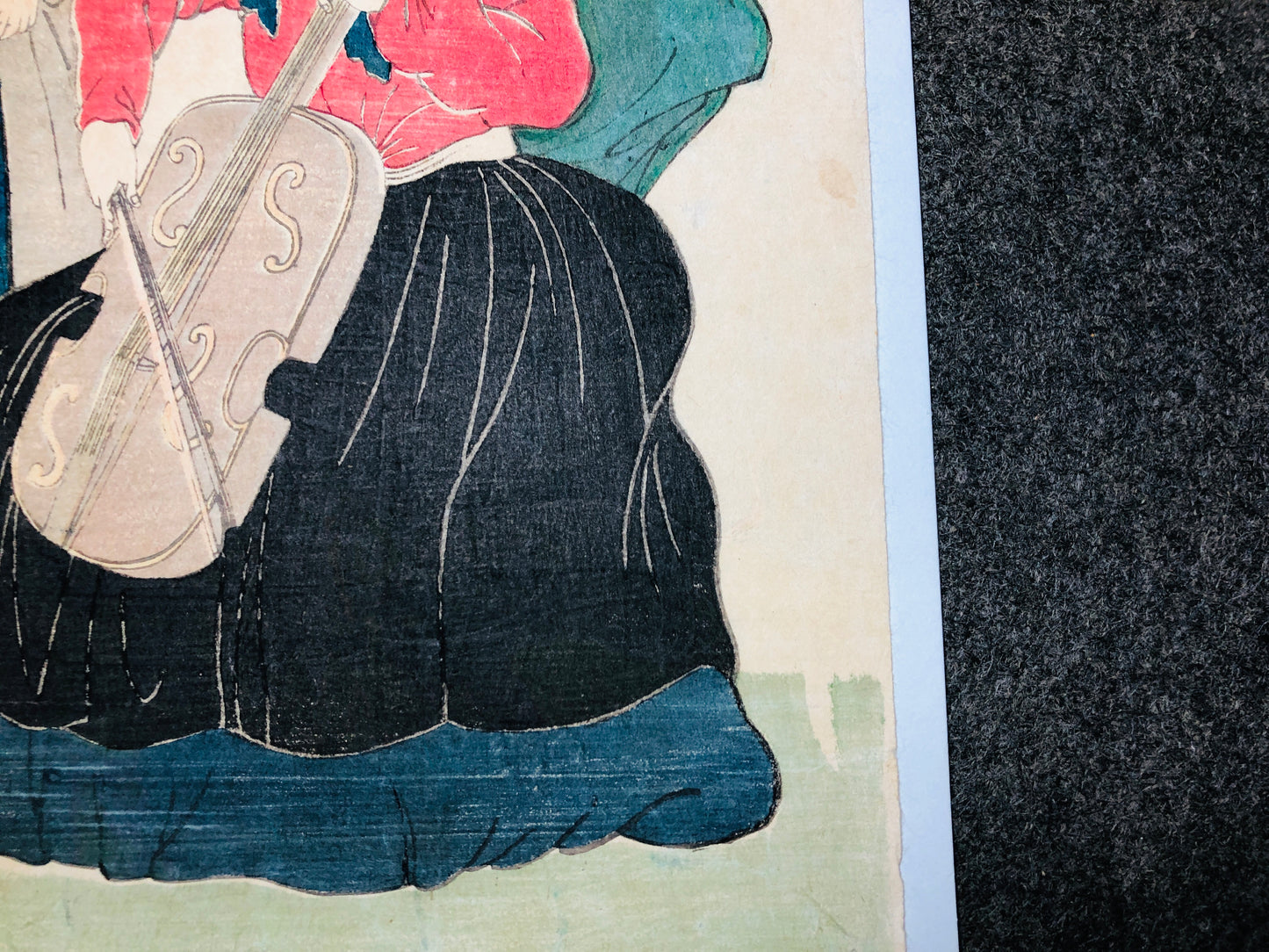 Y5956 WOODBLOCK PRINT Yoshikazu French couple Japan Ukiyoe antique art interior