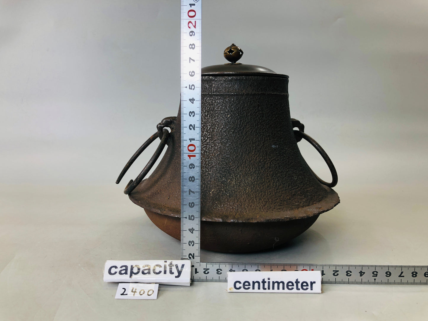 Y5967 CHAGAMA Iron pot kettle Mt.Fuji shape teapot Japanese Tea Ceremony antique