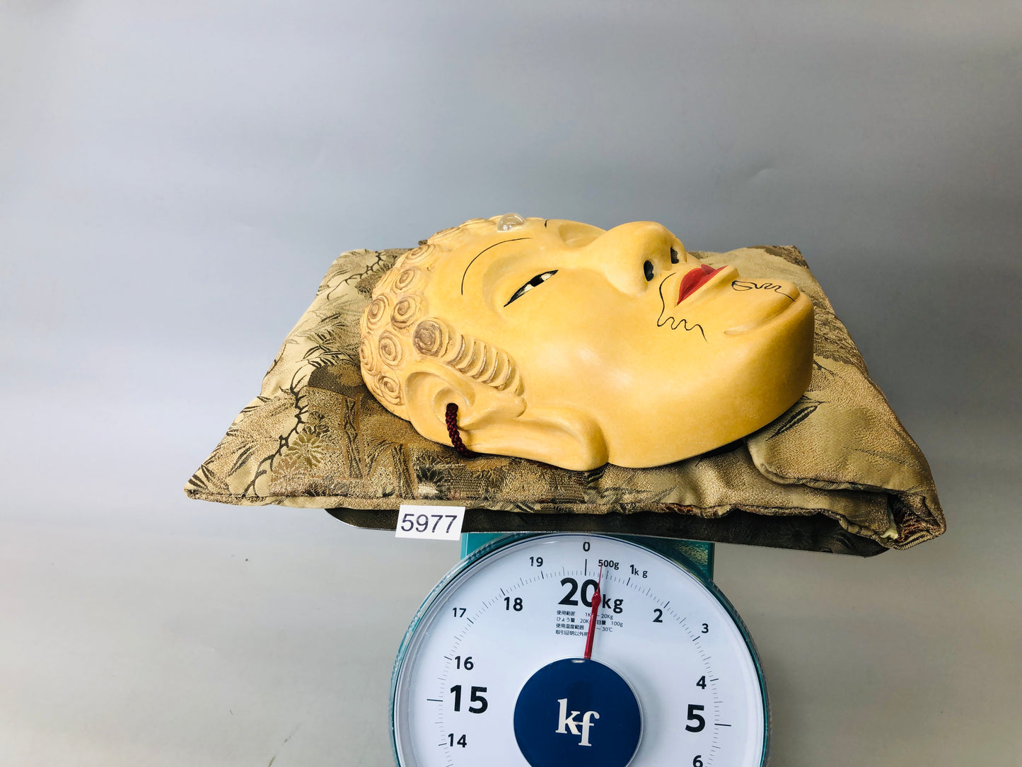 Y5977 NOH MASK wood carving signed Buddha Japan antique omen men dance drama